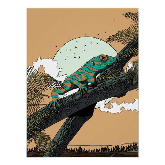 Iguana im Dschungel Poster (Vorderseite)