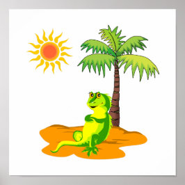 Iguana in der Wüste Poster
