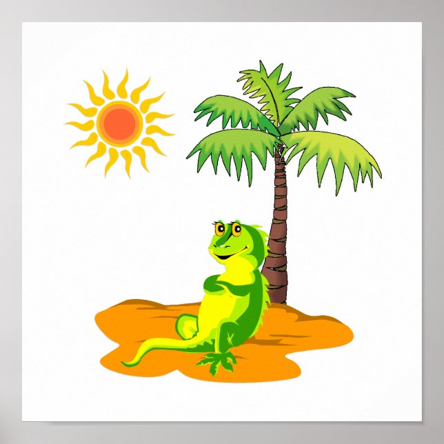 Iguana in der Wüste Poster (Vorne)