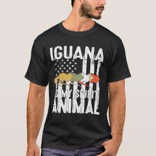 Iguana ist mein Geist Tier USA Patrioamerikaner T-Shirt