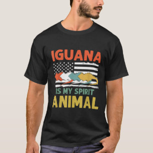 Iguana ist mein Geist Tier USA Patrioamerikaner T-Shirt