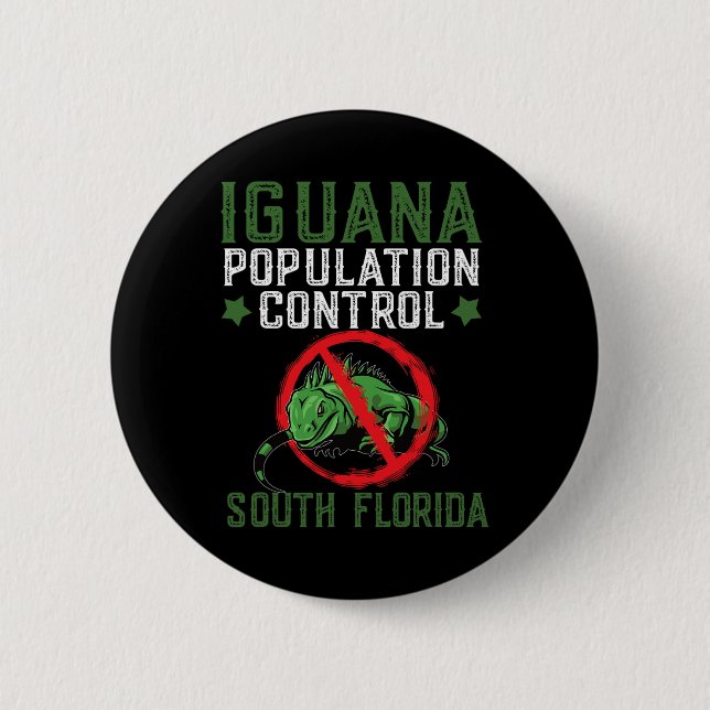 Iguana Jagddesign für Südflorida Iguana Hun Button (Vorderseite)