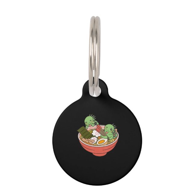Iguana Kawaii Ramen Funny Pet Gift Haustiermarke (Vorderseite)