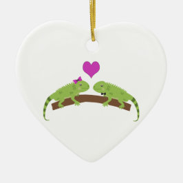 Iguana-Liebe Keramikornament