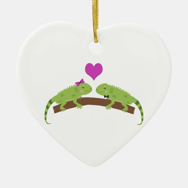 Iguana-Liebe Keramikornament (Vorne)