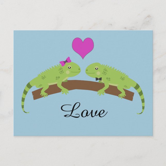 Iguana-Liebe Postkarte (Vorderseite)