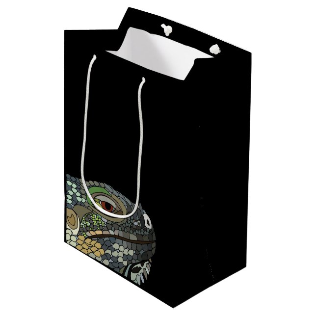 Iguana Lizard Animal Iguana Mittlere Geschenktüte (Vorderseite Schrägansicht)