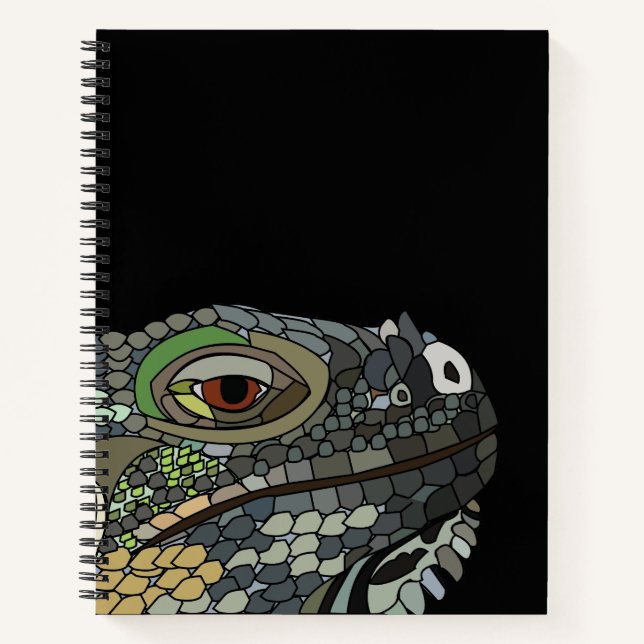 Iguana Lizard Animal Illustration Notizbuch (Vorderseite)