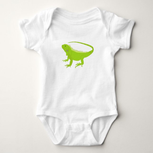 Iguana Lizard Illustration Baby Strampler (Vorderseite)
