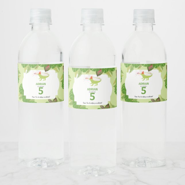 Iguana Lizard Partying Animals Geburtstagsparty (Flaschen)