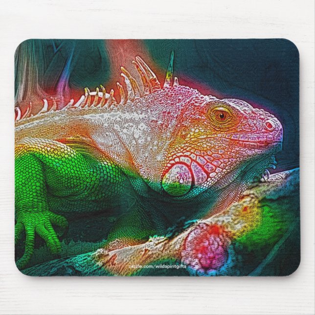 Iguana Lizard Reptile Wildlife Art Mousepad (Vorne)