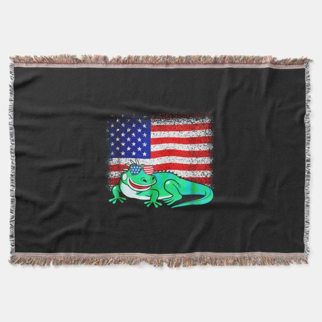Iguana mit der amerikanischen Flagge Decke (Vorderseite)