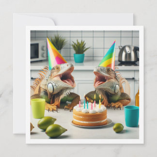 Iguana Party Tiere, Reptilien Geburtstag Einladung