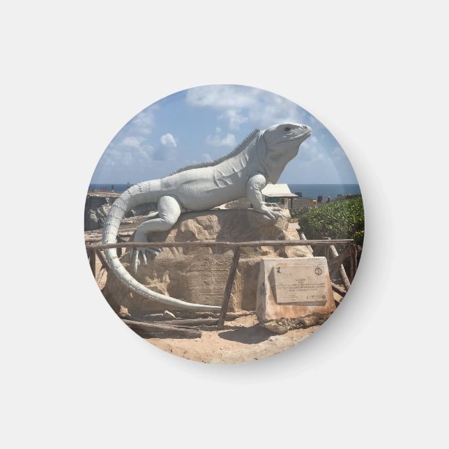 Iguana Sculpture Isla Mujeres, Mexique Magnet (Devant)