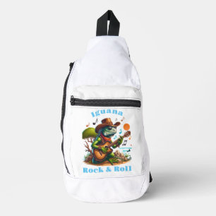 Iguana Serenading Swamp Dweller Rock & Roll Crossbody Bag