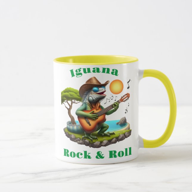 Iguana Serenading Swamp Dweller Rock Tasse (Rechts)