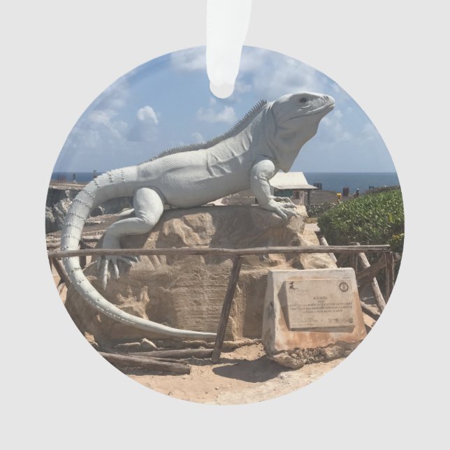 Iguana Skulptur Isla Mujeres, Mexiko-Ornament Ornament (Vorderseite)