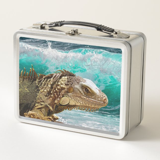 Iguana Wave Metall Brotdose (Vorderseite)