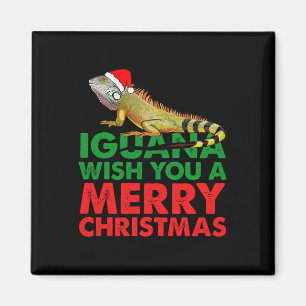Iguana wünscht Ihnen ein frohes Weihnachtsfest Igu Magnet