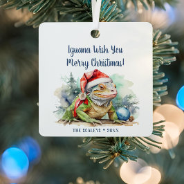 Iguana wünscht Ihnen ein frohes Weihnachtsfest Ornament Aus Metall