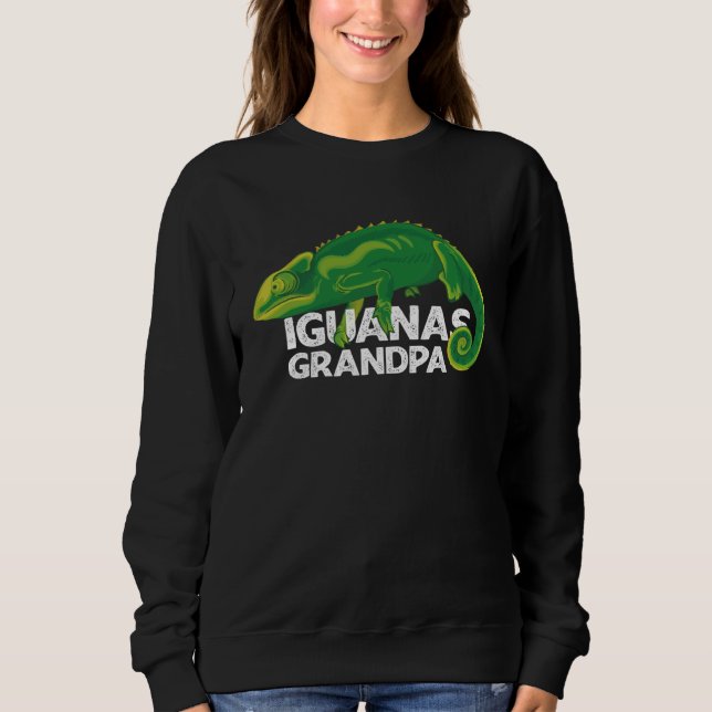 Iguanas Grandpa Retro Iguana Lizard Reptile For Fa Sweatshirt (Vorderseite)