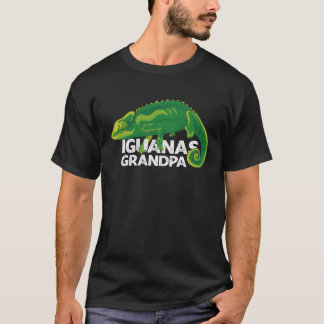 Iguanas Grandpa Retro Iguana Lizard Reptile For Fa T-Shirt