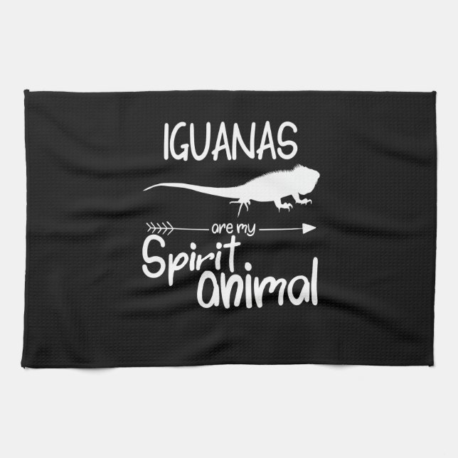 Iguanas sind meine Geist-Tier-Geschenke Männer Fra Geschirrtuch (Horizontal)