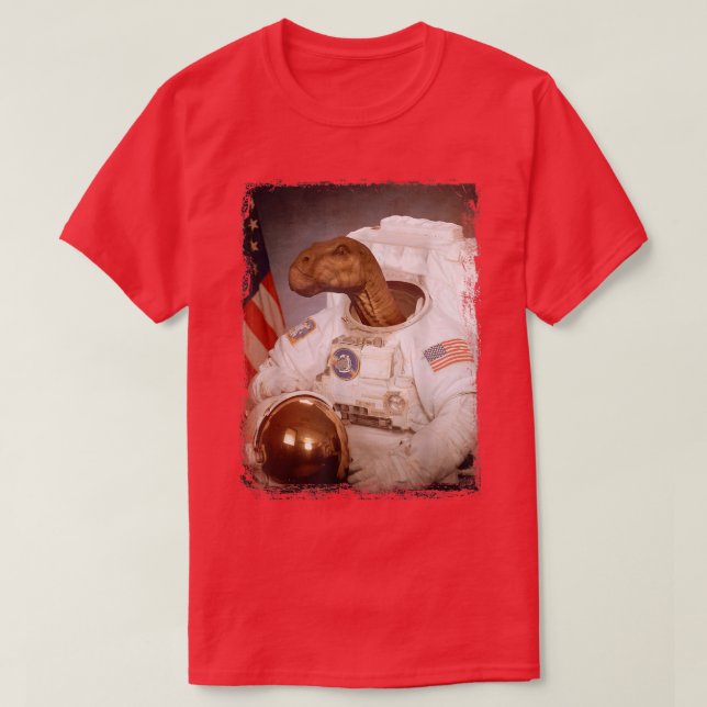 Iguanodon Astronaut Space Anzug Moon Rocket Scienc T-Shirt (Design vorne)