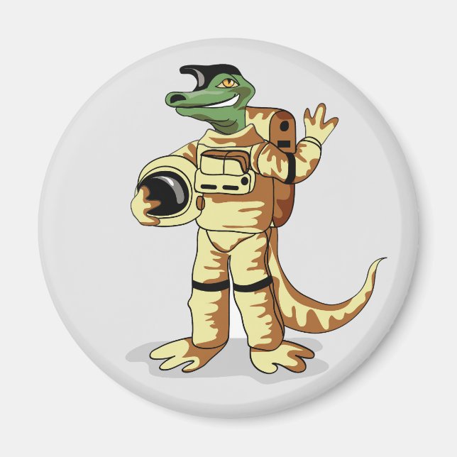 Iguanodon ist in einem Kosmonauten-Raum gekleidet. Magnet (Vorne)