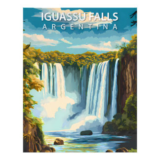 Iguassu Falls, Argentinien - Vintage Travel Poster