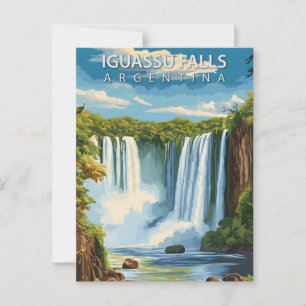 Iguassu Wasserfälle Argentinien Vintage Reise Postkarte