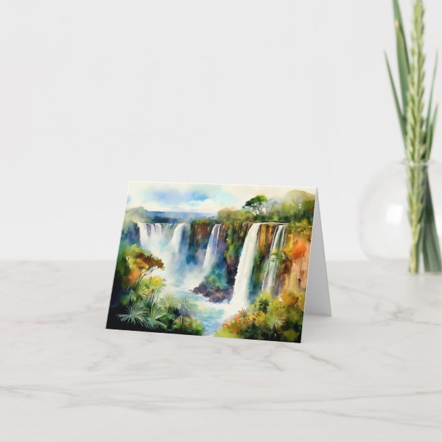 Iguazu Falls Argentina Watercolor Karte (Vorderseite)