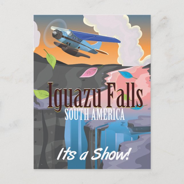 Iguazu Falls South America Reiseplakat Postkarte (Vorderseite)