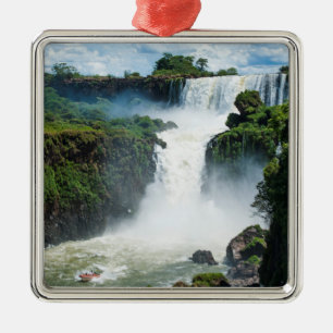 Iguazu-Wasserfälle umgeben von Dschungel Ornament Aus Metall