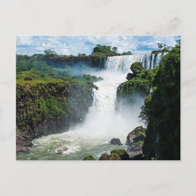 Iguazu-Wasserfälle umgeben von Dschungel Postkarte (Vorderseite)
