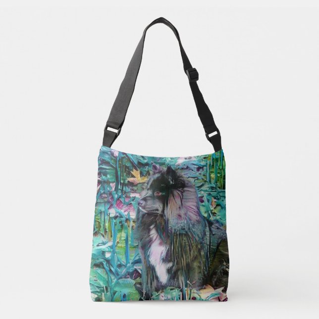 IHANA Finnische Lapphund Lappy Tasche oder Kreuz (Vorderseite)