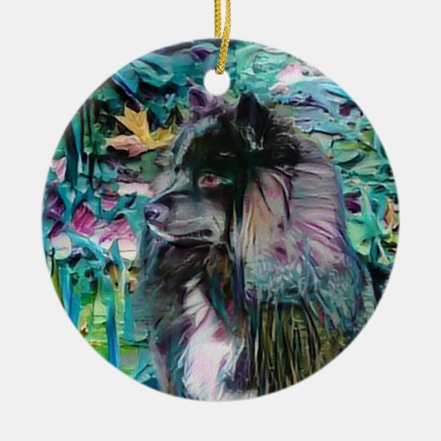 IHANA finnischer Lapphund Lappy-Zierling Keramikornament (Vorne)