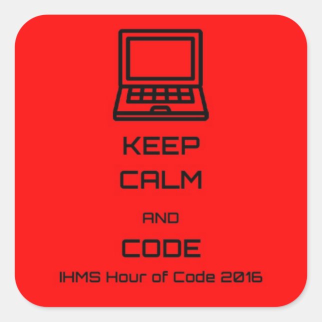 IHMS-Stunde des Codes 2016 Quadratischer Aufkleber (Vorderseite)