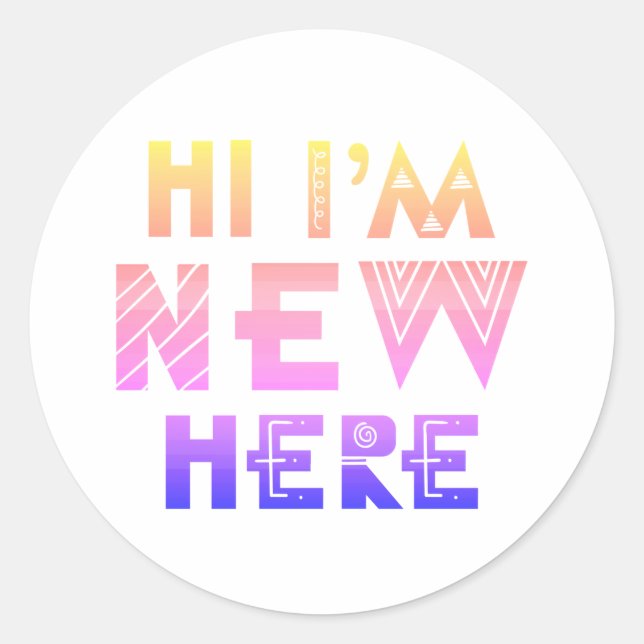 IHN IM NEU HIER BABY RUNDER AUFKLEBER (Vorderseite)