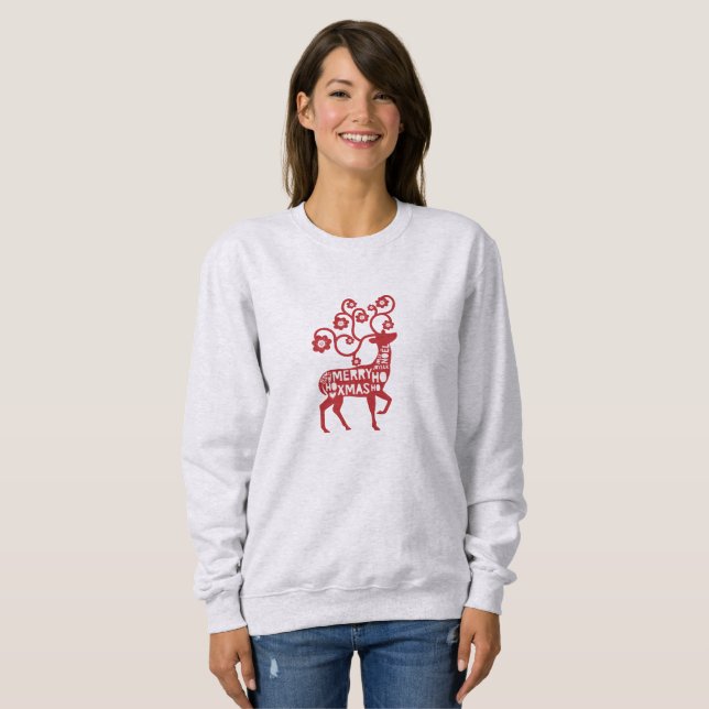 Ihnen ein frohe Weihnacht-Ren-Sweatshirt wünschen Sweatshirt (Vorne ganz)
