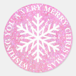 Ihnen sehr fröhliche rosa Weihnachtsaufkleber Runder Aufkleber