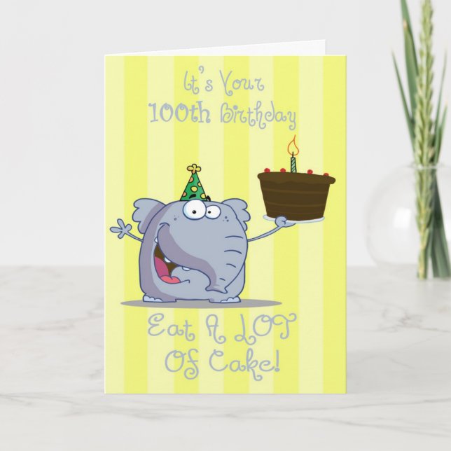 Ihr 100. Geburtstag isst mehr Cake Card Karte (Vorderseite)