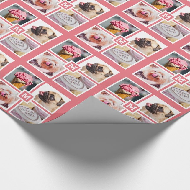 IHR 4-FOTO- & MONOGRAMM-Packpapier Geschenkpapier (Ecke)
