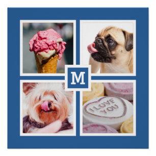 IHR 4 FOTOS & MONOGRAM individuelles Poster