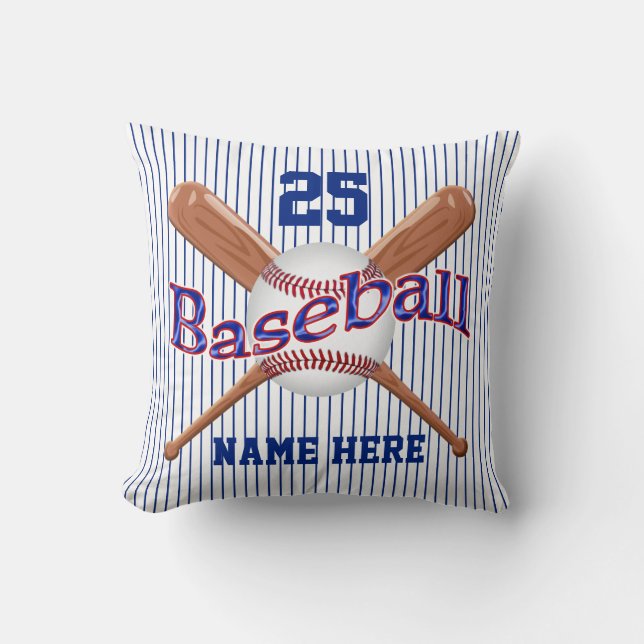 IHR 4 TEXT altmodisches Streifen-Baseball-Kissen Kissen (Vorderseite)