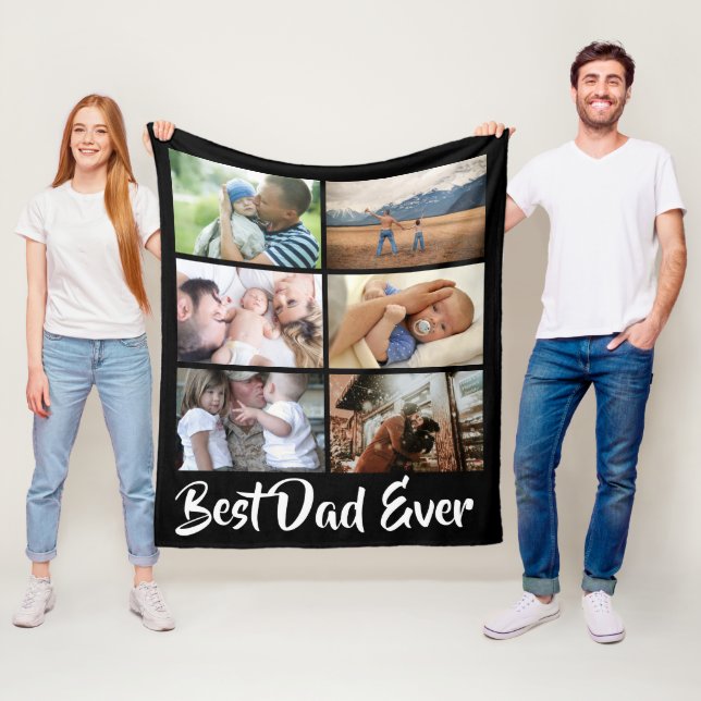 IHR 6-Foto-Bester Vater je Foto-Collage DIY Fleecedecke (Beispiel)