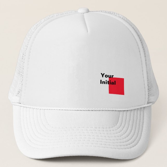 Ihr Anfangsmonogramm Weiß  Truckerkappe (Vorderseite)