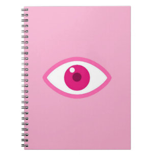Ihr Auge sieht Ihr rosafes Notebook Notizblock