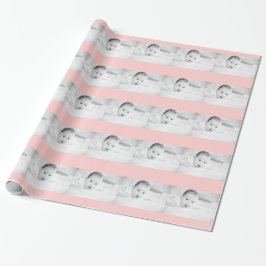 Ihr Baby-Foto mit rosa Streifen Geschenkpapier