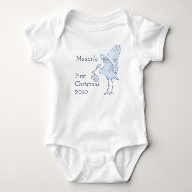 Ihr Baby Name 1. Weihnachtsjahr Baby Strampler (Vorderseite)